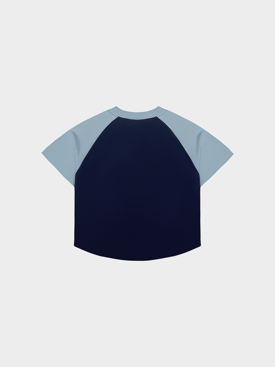 CHERRY BABY TEE (LIGHT BLUE/ NAVY)