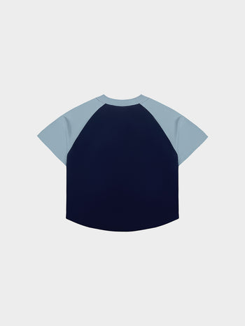 CHERRY BABY TEE (LIGHT BLUE/ NAVY)