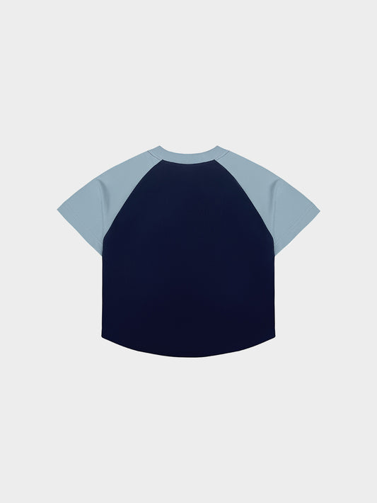 CHERRY BABY TEE (LIGHT BLUE/ NAVY)
