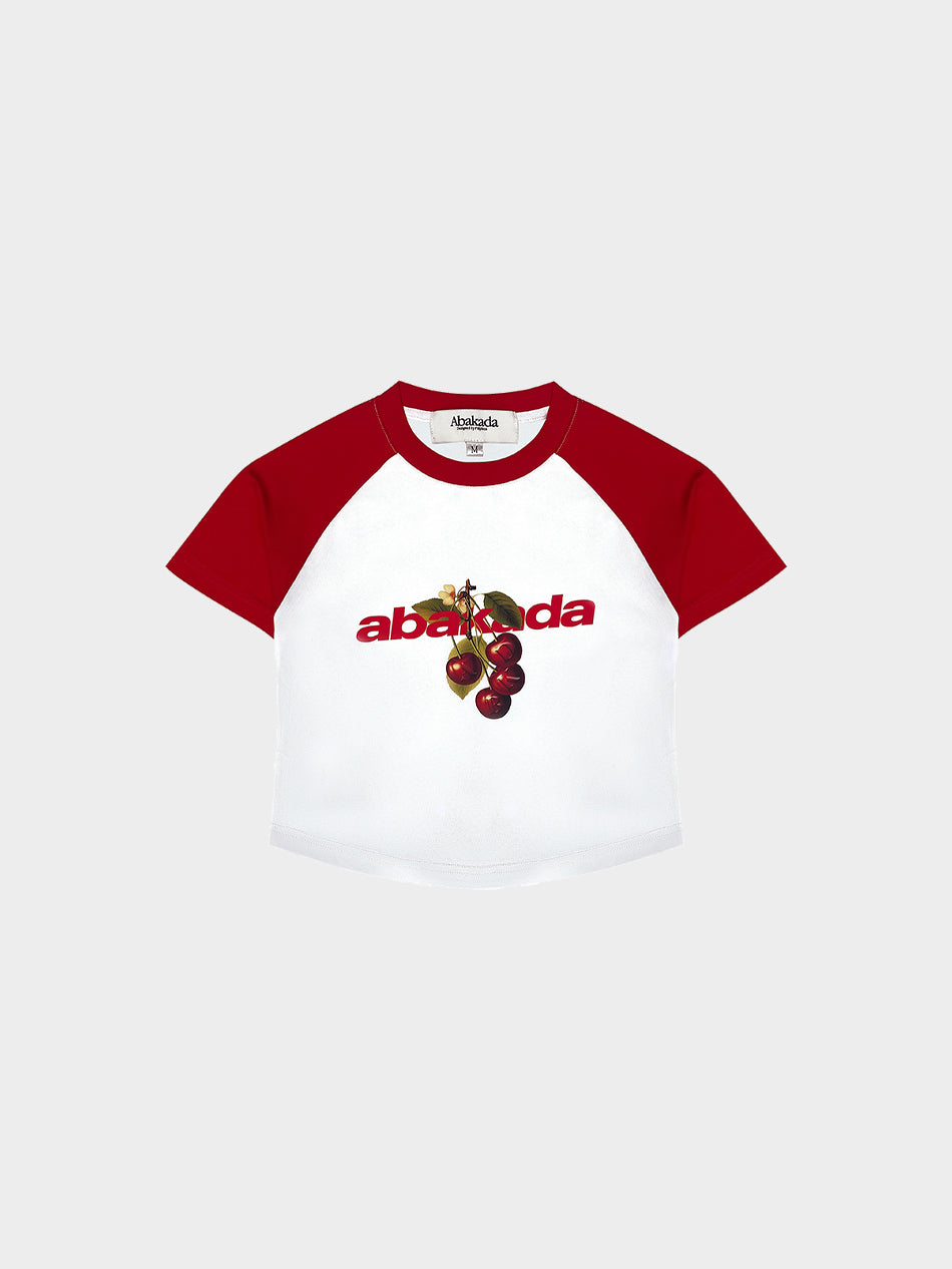 CHERRY BABY TEE (RED/WHITE)