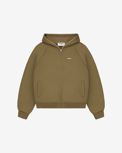 UNIFORM RAGLAN ZIP-UP (BROWN)