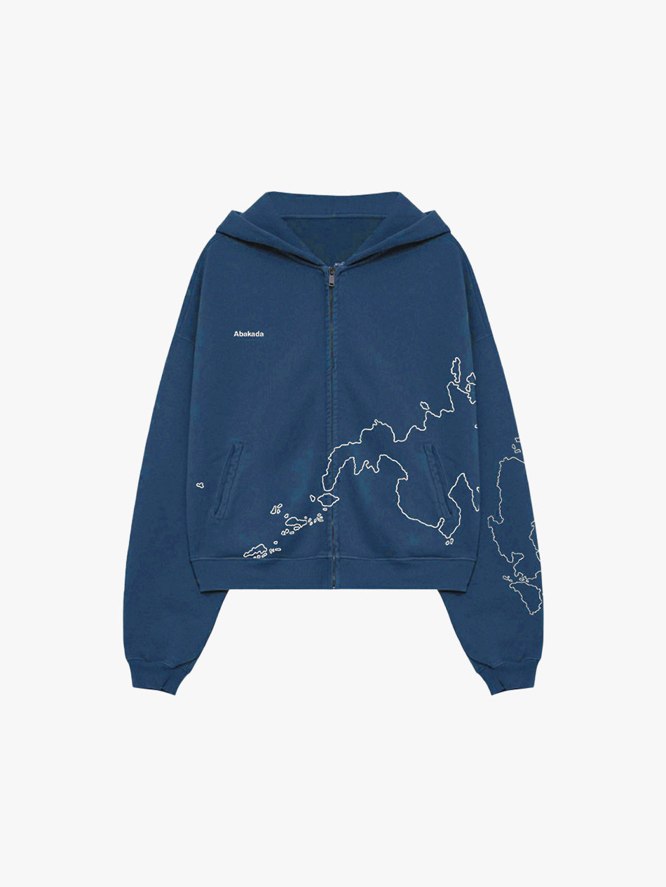 MAPA ZIP-UP HOODIE (NAVY)