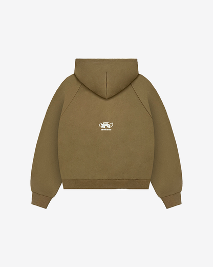 UNIFORM RAGLAN ZIP-UP (BROWN)