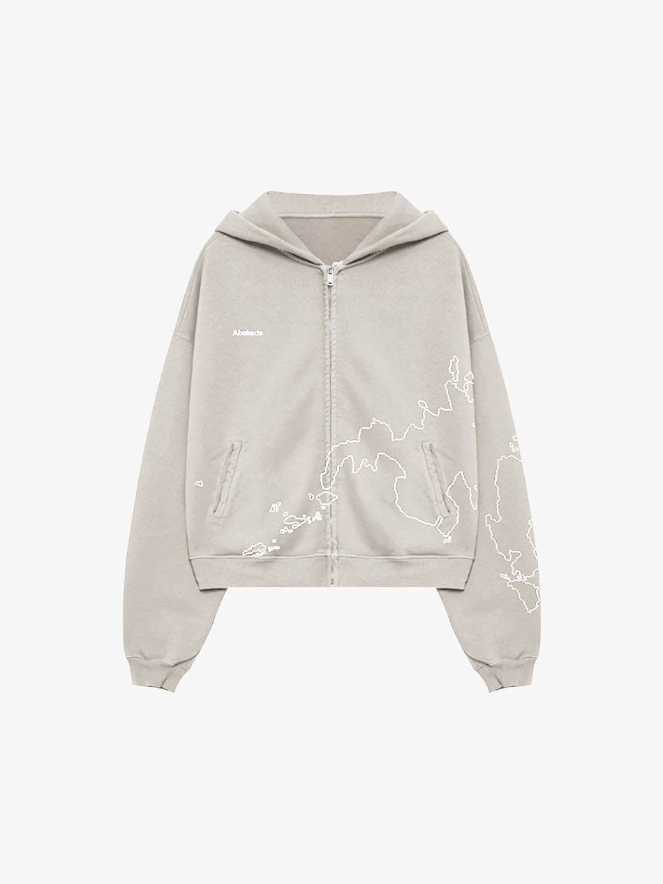 MAPA ZIP-UP HOODIE (GREY)