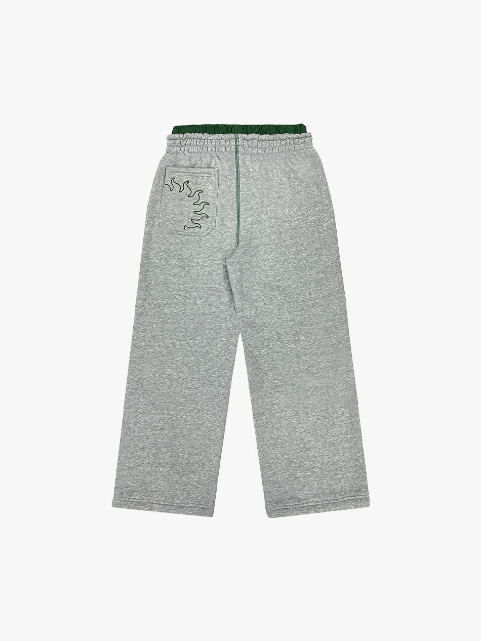 DOUBLE WAIST SWEATPANTS (PANDAN/GREY)