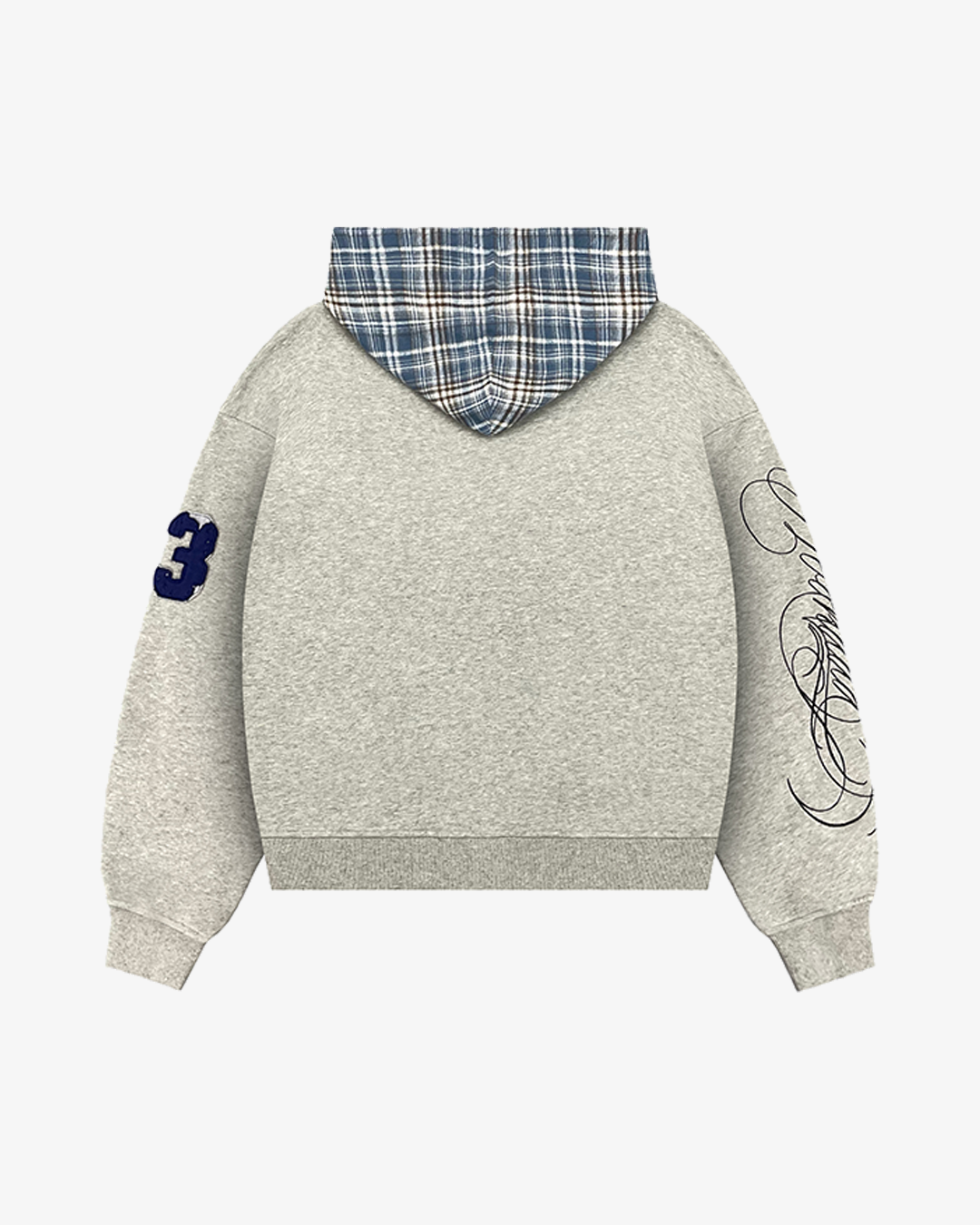 PLAID LOGO ZIP-UP (HEATHER GREY)