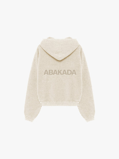 UNIFORM ZIP-UP HOODIE (CREAM)