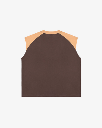 SLEEVELESS RAGLAN TANK (BROWN)