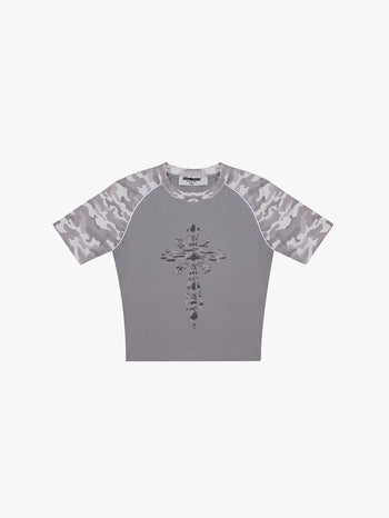 CHROME SUN RAGLAN CROP TOP (GREY)
