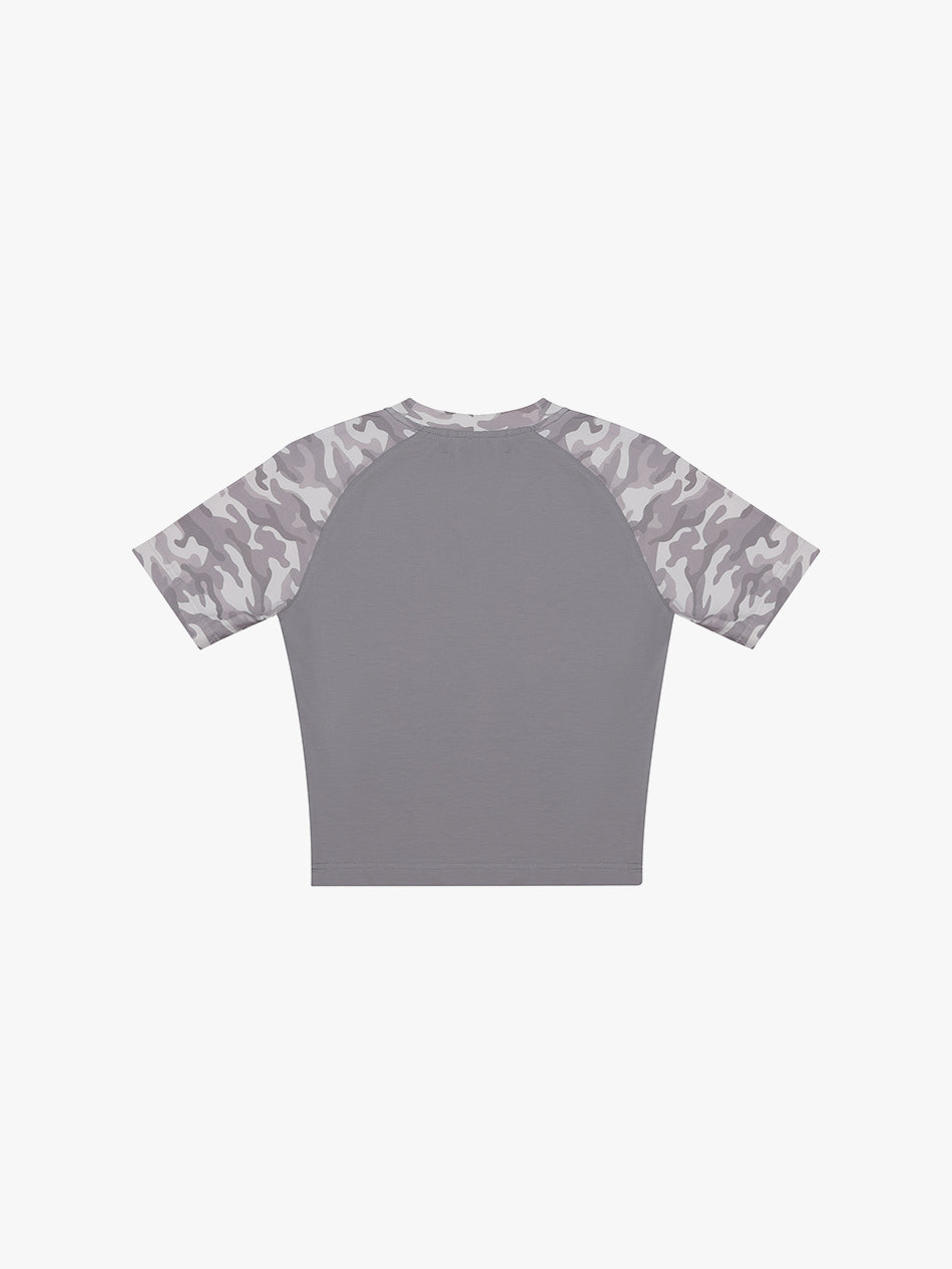 CHROME SUN RAGLAN CROP TOP (GREY)