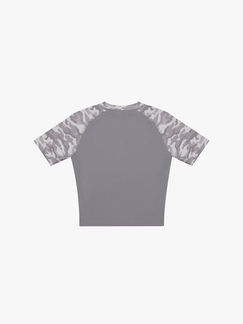 CHROME SUN RAGLAN CROP TOP (GREY)