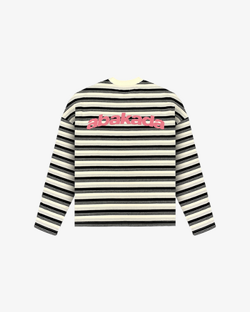 STRIPED LOGO LONGSLEEVE (WHITE)