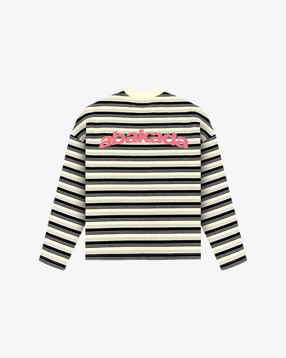 STRIPED LOGO LONGSLEEVE (WHITE)