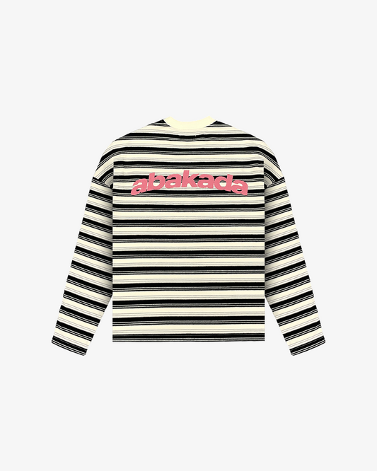 STRIPED LOGO LONGSLEEVE (WHITE)