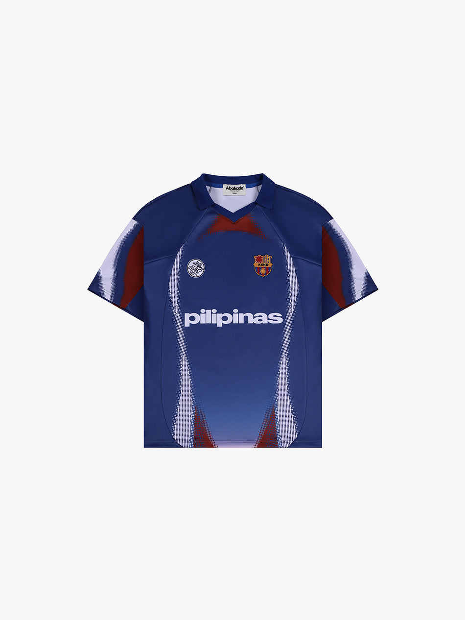 COLORBLOCK POLO COLLAR (RED/BLUE)
