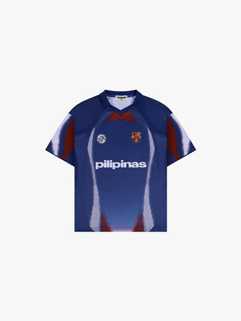 COLORBLOCK POLO COLLAR (RED/BLUE)