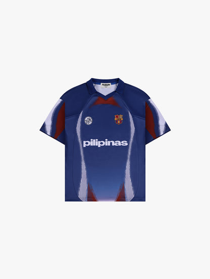 COLORBLOCK POLO COLLAR (RED/BLUE)