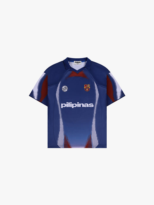 COLORBLOCK POLO COLLAR (RED/BLUE)