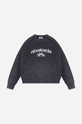 3 STAR FADED KNITTED SWEATER (WASHED DARK GREY)
