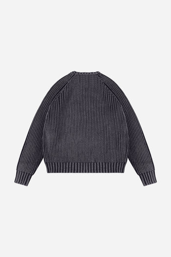 3 STAR FADED KNITTED SWEATER (WASHED DARK GREY)