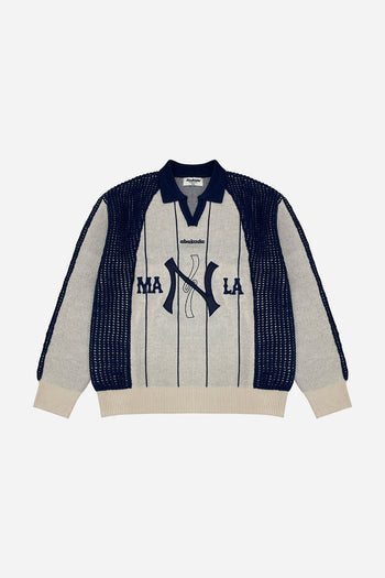 KNITTED MAYNILA LONGSLEEVE JERSEY (CREAM/NAVY)