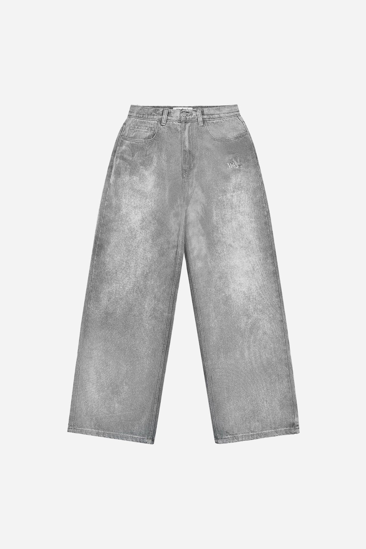 MUD WASHED LOOSE JEANS (GREY DENIM)