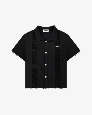 WOVEN BUTTON UP (BLACK)