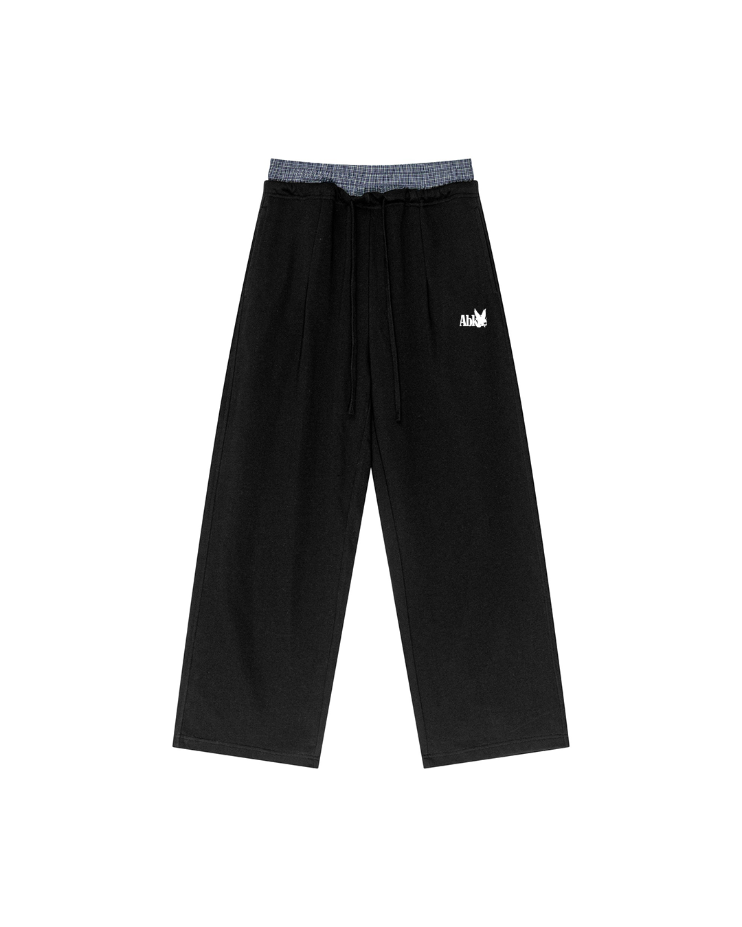 DOUBLE WAISTBAND LOOSE PANTS (BLACK)