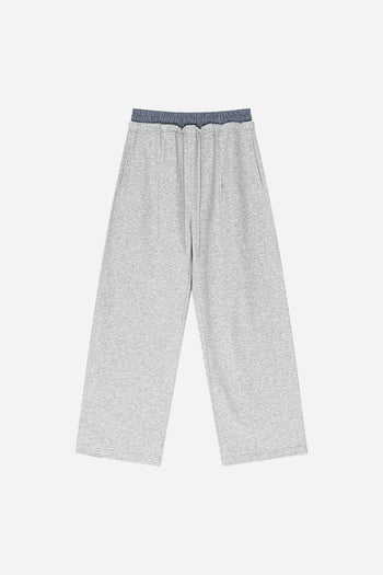 DOUBLE WAISTBAND LOOSE PANTS (GREY)