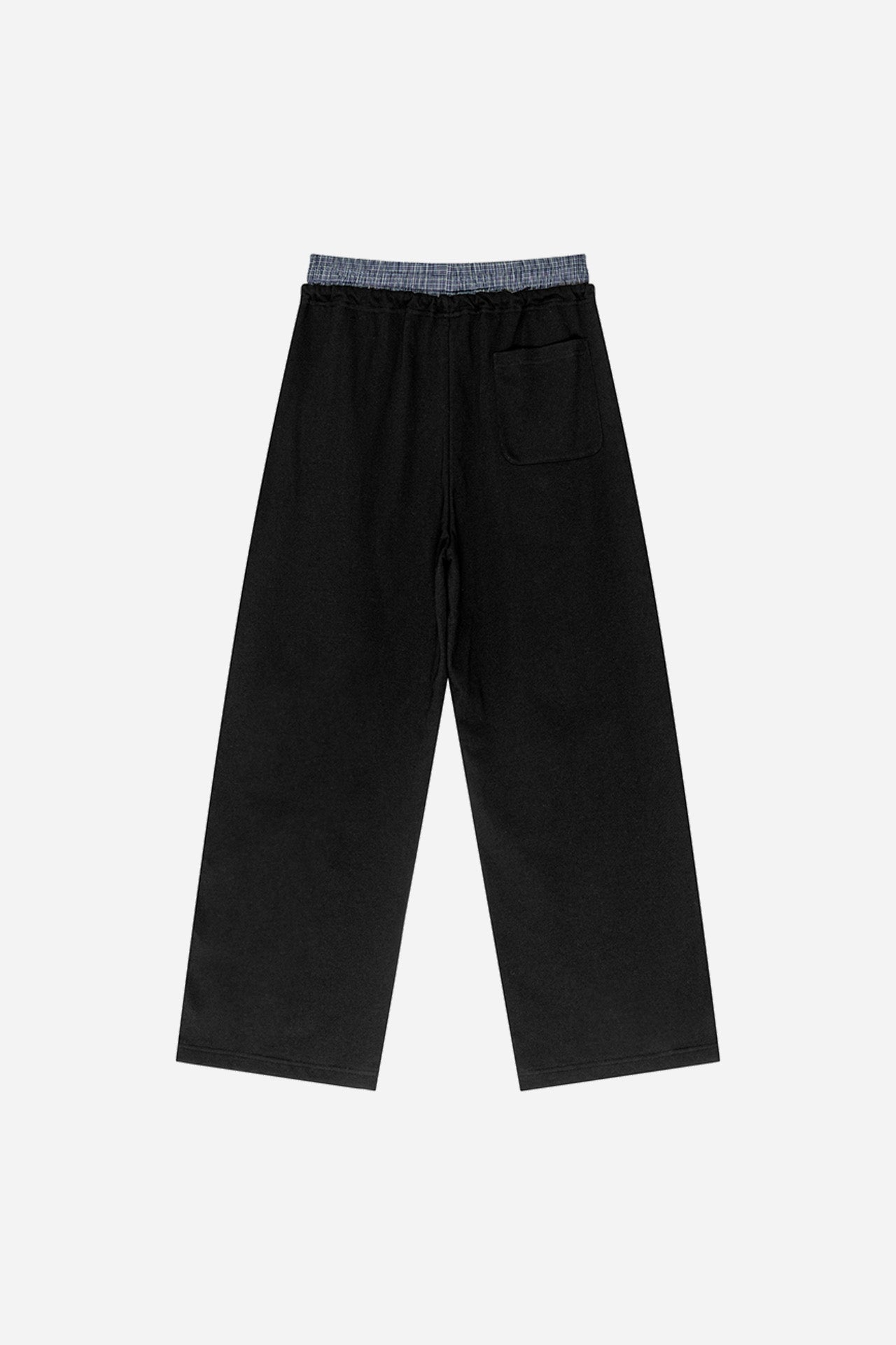 DOUBLE WAISTBAND LOOSE PANTS (BLACK)