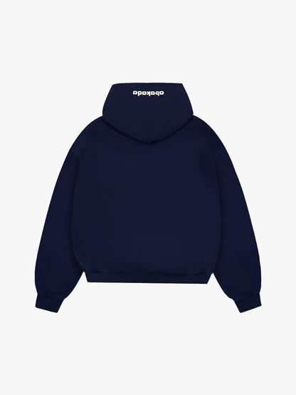 DISTRESSED PATCH ZIP-UP (NAVY)