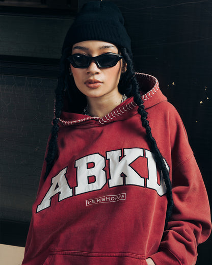 WEAVE STITCH HOODIE (CRIMSON)