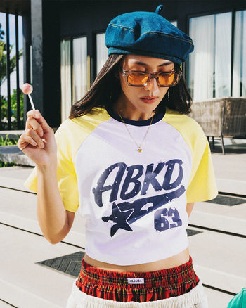 RETRO RAGLAN BABY TEES (WHITE/YELLOW)