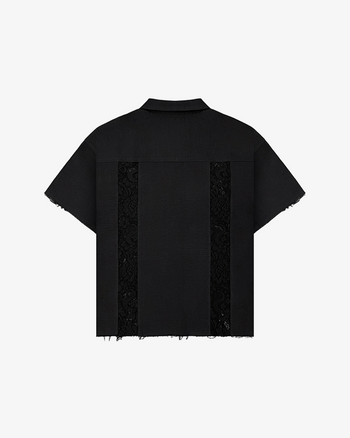 WOVEN BUTTON UP (BLACK)
