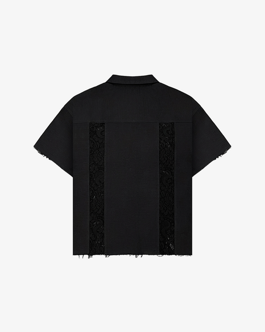 WOVEN BUTTON UP (BLACK)