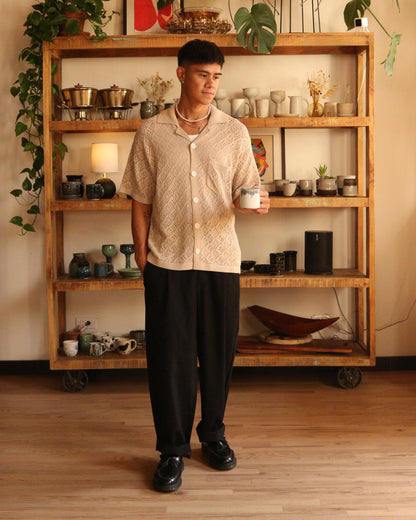 KLASIKO KNITTED BUTTON-UP (KHAKI)