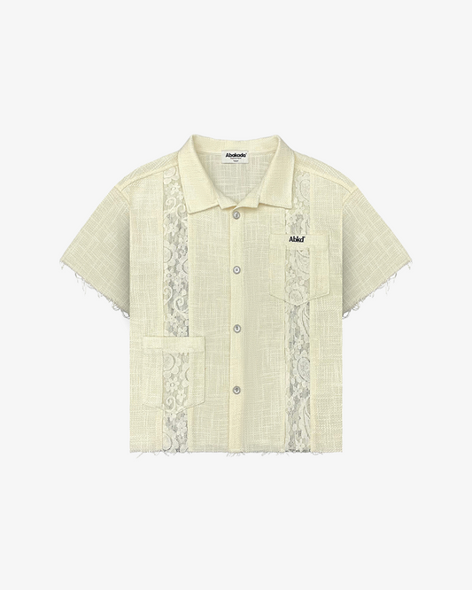 WOVEN BUTTON UP (CREAM)