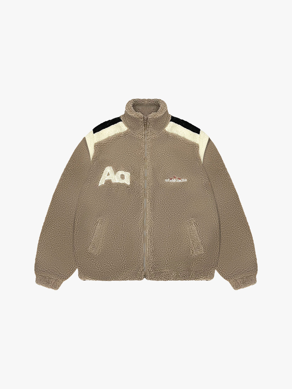 COLORBLOCK SHERPA FLEECE JACKET (KHAKI)