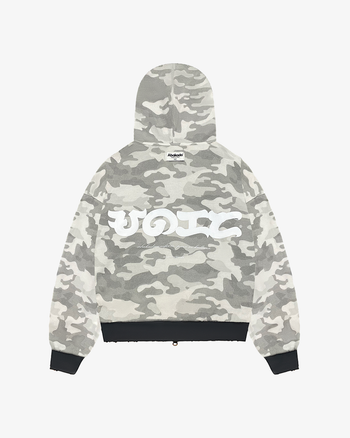 REVERSIBLE GRAFFITI CAMO ZIP-UP HOODIE (WASHED GREY)