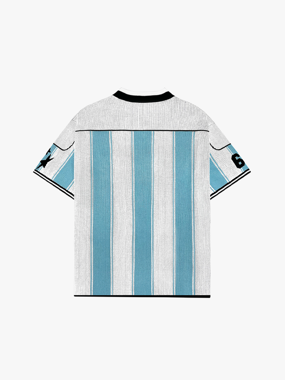 +63 FOOTBALL JERSEY KNIT (LIGHT BLUE/WHITE)