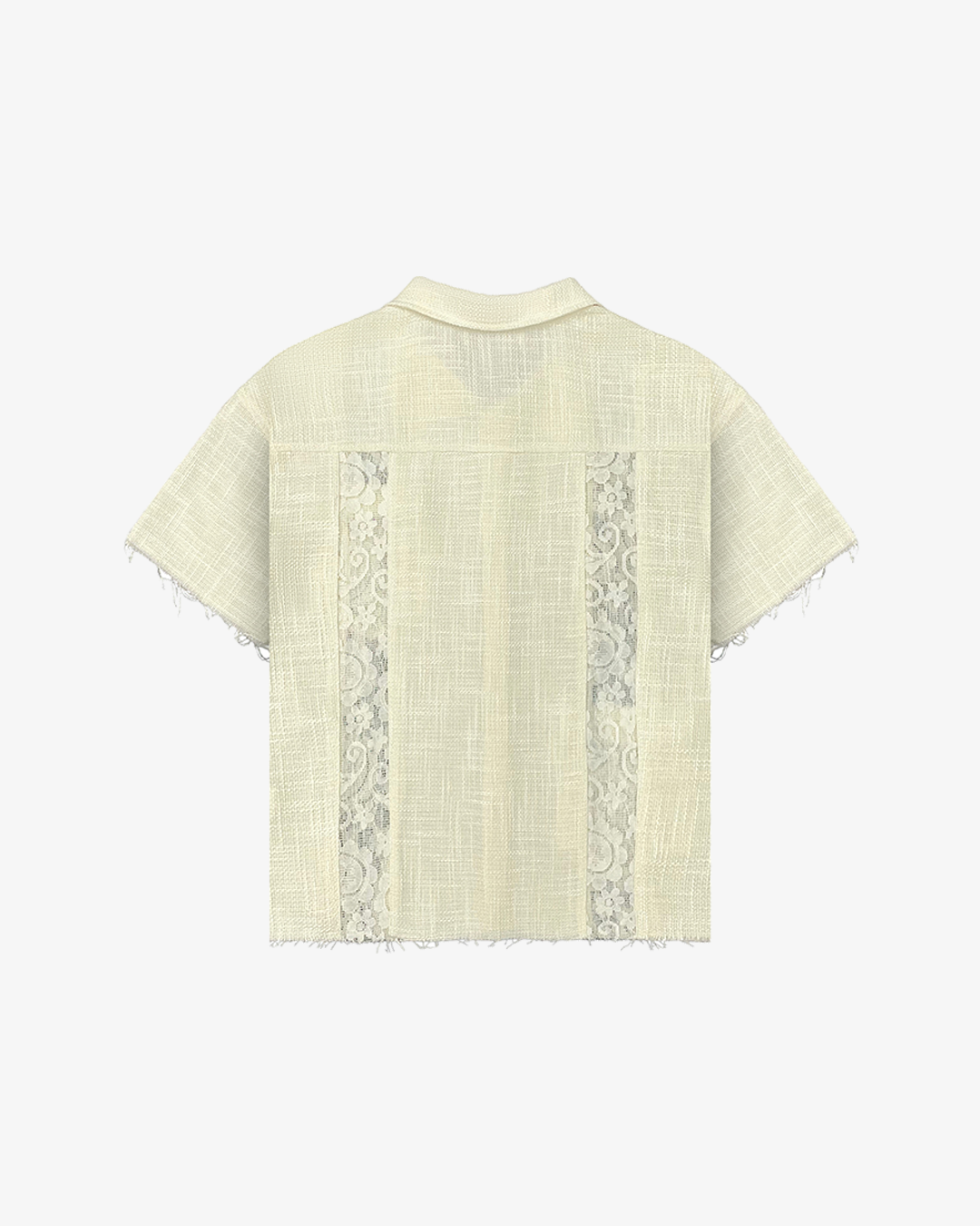 WOVEN BUTTON UP (CREAM)
