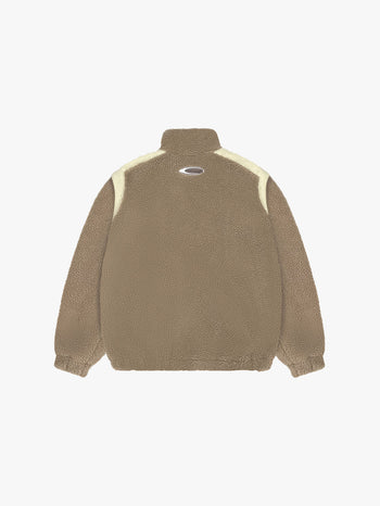 COLORBLOCK SHERPA FLEECE JACKET (KHAKI)