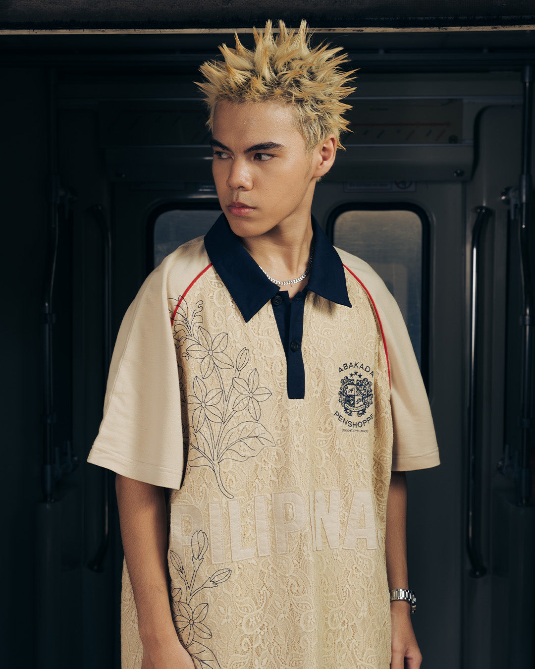 SAMPAGUITA LACED POLO (CREAM)