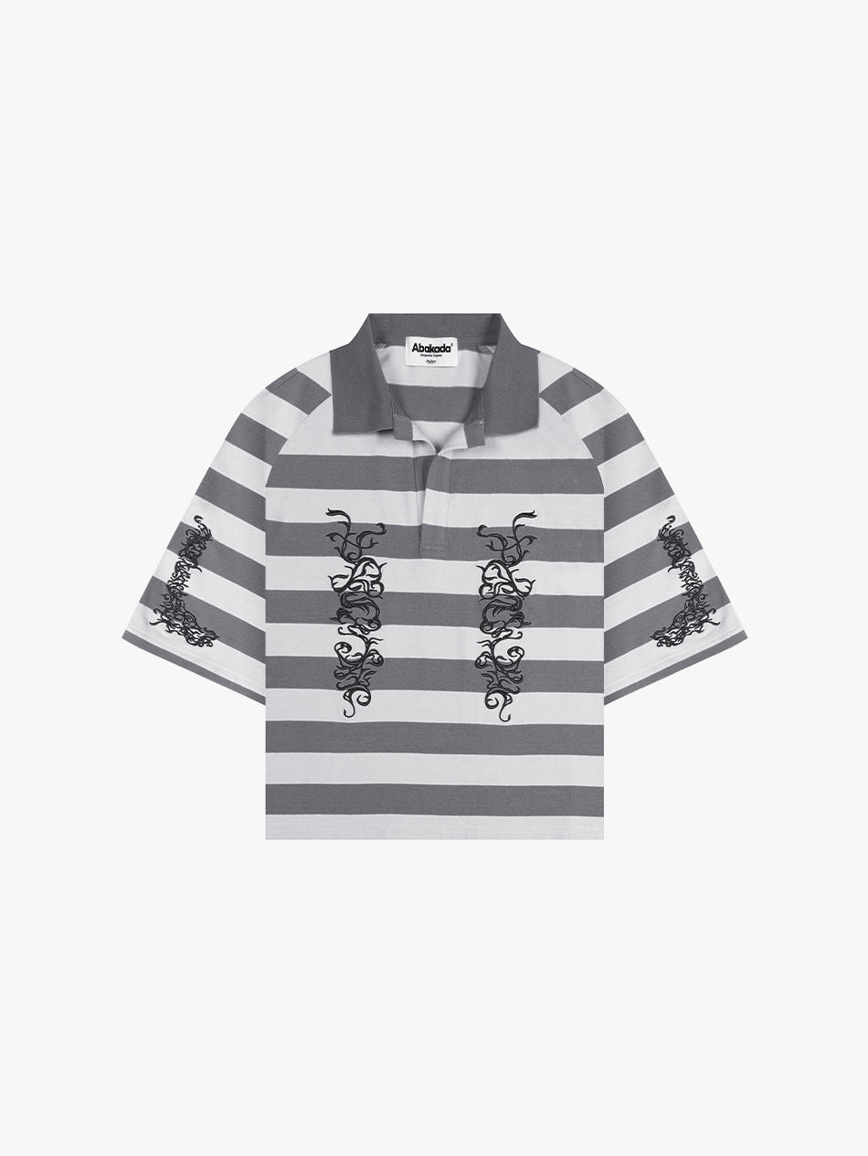 BARONG STRIPED POLO (LIGHT GREY)