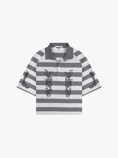 BARONG STRIPED POLO (LIGHT GREY)