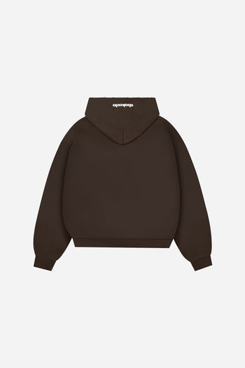 DISTRESSED PATCH ZIP-UP (BROWN)