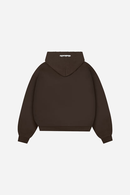 DISTRESSED PATCH ZIP-UP (BROWN)