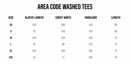 AREA CODE WASHED TEES (RED)