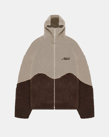 Sherpa Fleece Jacket (Brown/Tan)