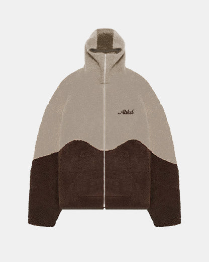 Sherpa Fleece Jacket (Brown/Tan)